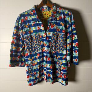 Carole Little Sport Vintage Blouse & Skirt Set Cottage Core Sz Large Skirt